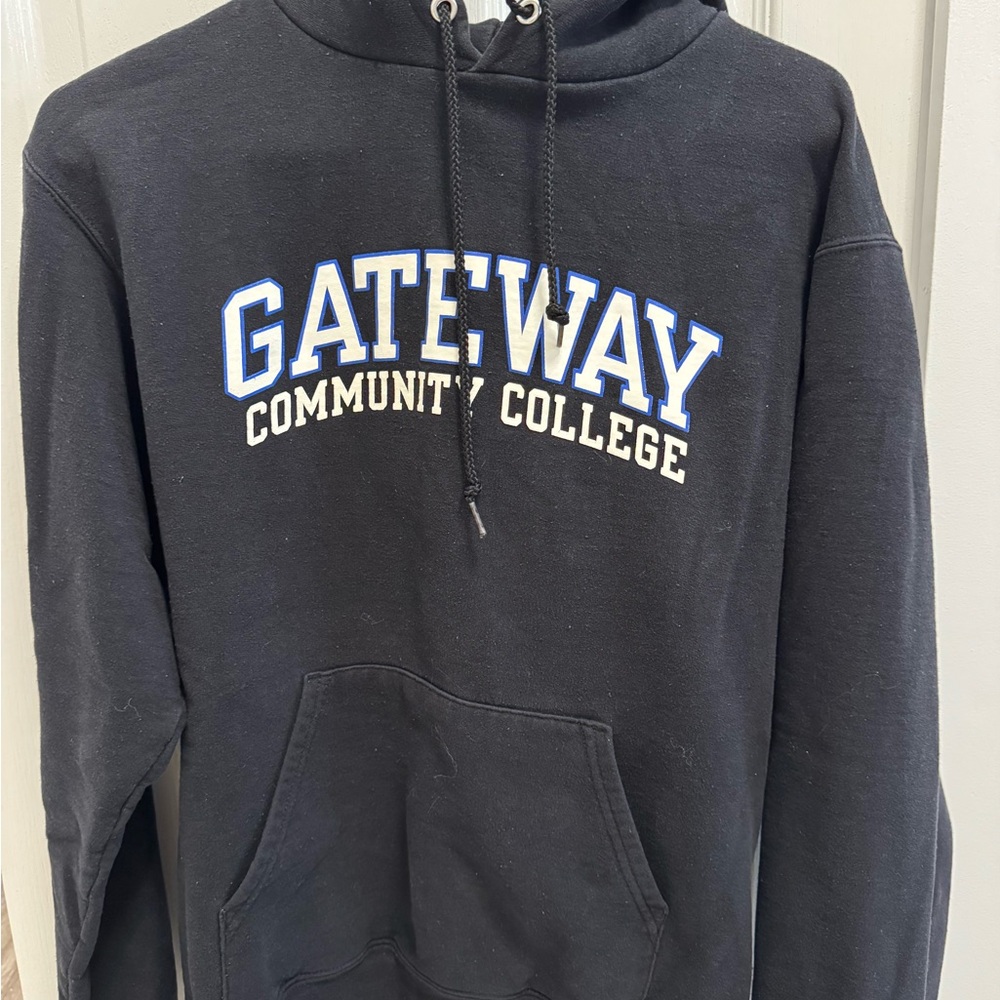 Champion Black Hoodie with Gateway Community College Logo